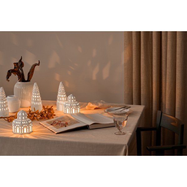 Bílý keramický vánoční svícen Kähler Design Lighthouse, ø 9 cm-image-1