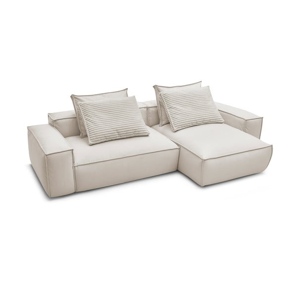 Béžová rohová pohovka z imitace kůže (variabilní roh) Boheme – Bobochic Paris-image-4