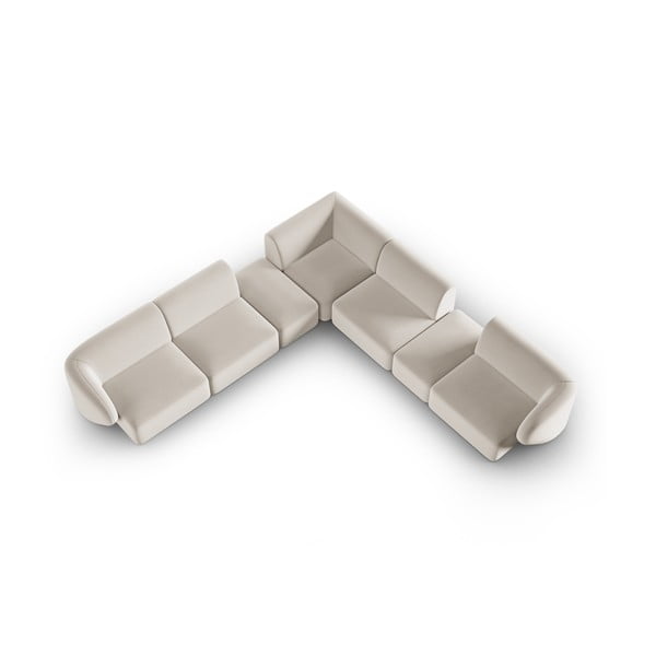 Béžová sametová rohová pohovka Paolo – Milo Casa-image-1