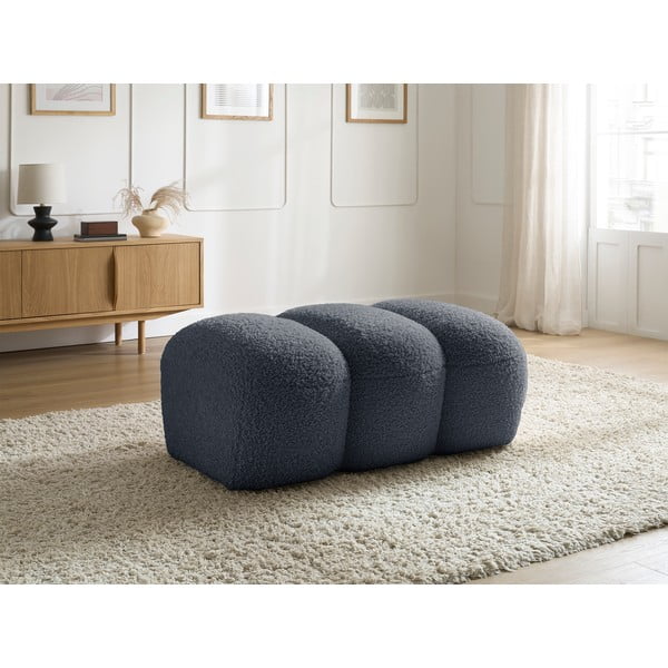 Tmavě šedá podnožka z textilie bouclé Hippolyte – Bobochic Paris-image-1