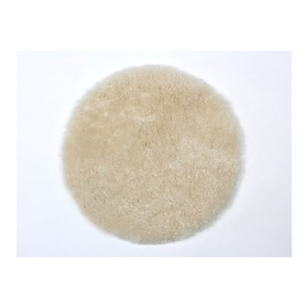 Krémově bílý vlněný polštář z ovčí kožešiny Auskin Antor, ∅ 35 cm