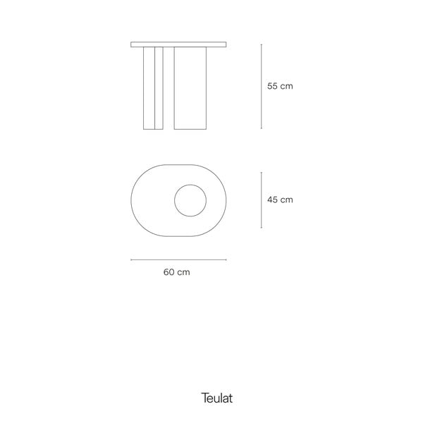 Odkládací stolek v dekoru jasanu 45x60 cm Nori – Teulat-image-3