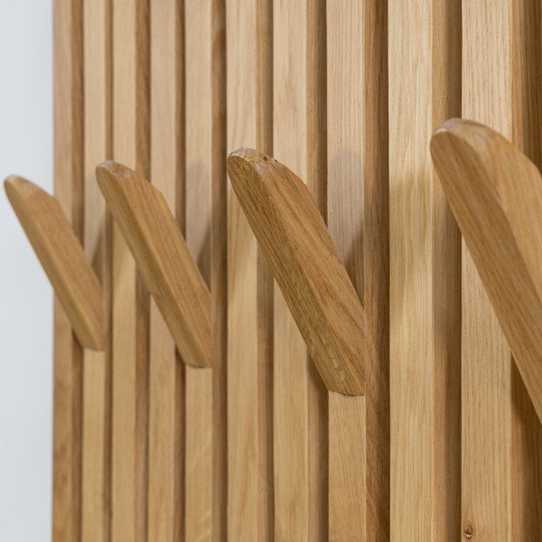Věšákový panel z dubového dřeva v přírodní barvě 46x100x8 cm Parco – Spinder Design-image-2