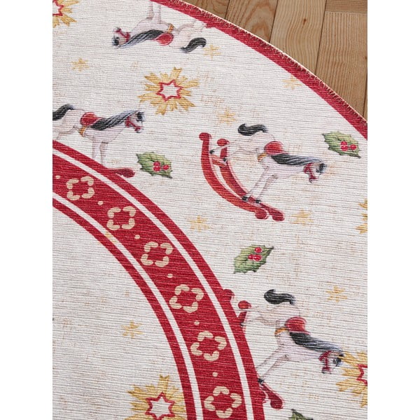 Červený kulatý koberec s vánočním motivem ø 160 cm Toy's Delight Rocking Horse – Villeroy&Boch-image-3