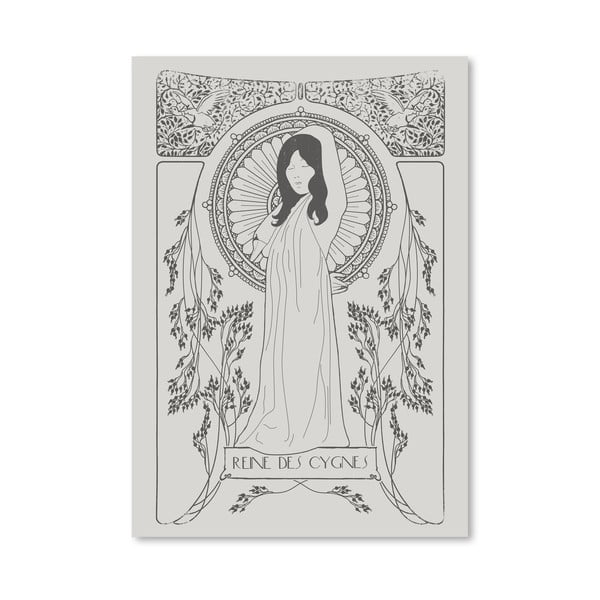 Plakát Reine Des Cygnes - Grey od Florenta Bodart, 30x42 cm