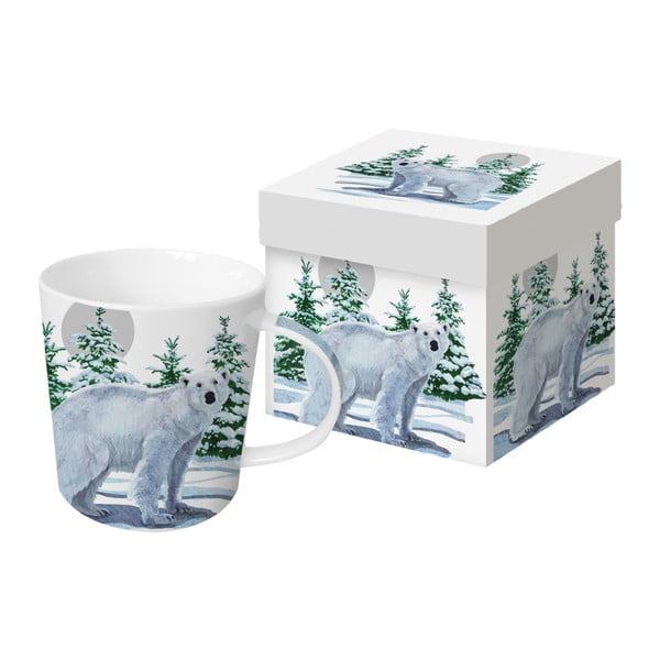 Hrnek z kostního porcelánu s vánočním motivem v dárkovém balení PPD Snow Bear, 350 ml