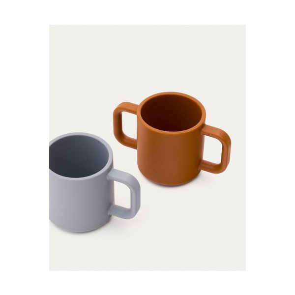 Modré/oranžové silikonové dětské hrnky v sadě 2 ks Lili – Kave Home-image-3