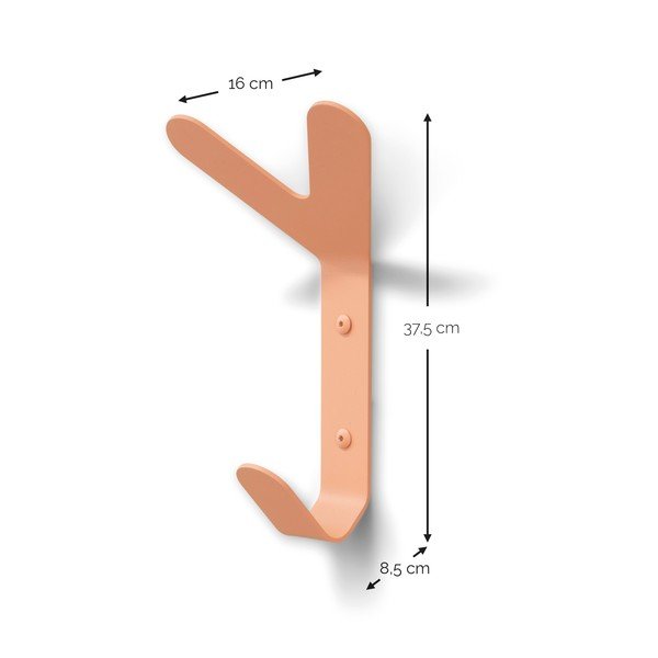 Nástěnný ocelový háček v lososové barvě Frondo – Spinder Design-image-4
