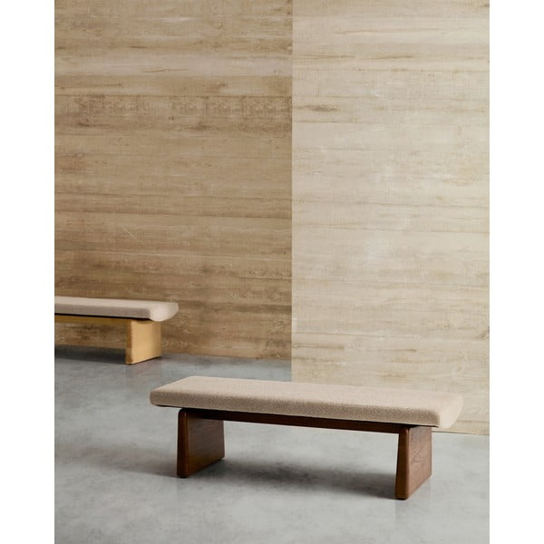 Béžová/v přírodní barvě žinylková lavice Topaz – Kave Home-image-3