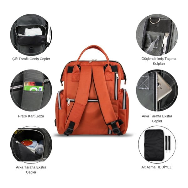 Zelený batoh pro maminky s USB portem My Valice HAPPY MOM Baby Care Backpack-image-4