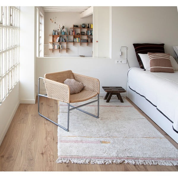 Růžovo-krémový pratelný ručně tkaný bavlněný koberec 140x200 cm Lanes Vintage Nude – Lorena Canals-image-1