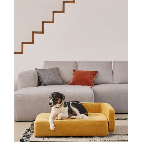 Pelíšek pro psy v hořčicové barvě 96x70 cm Bowie - Kave Home-image-1