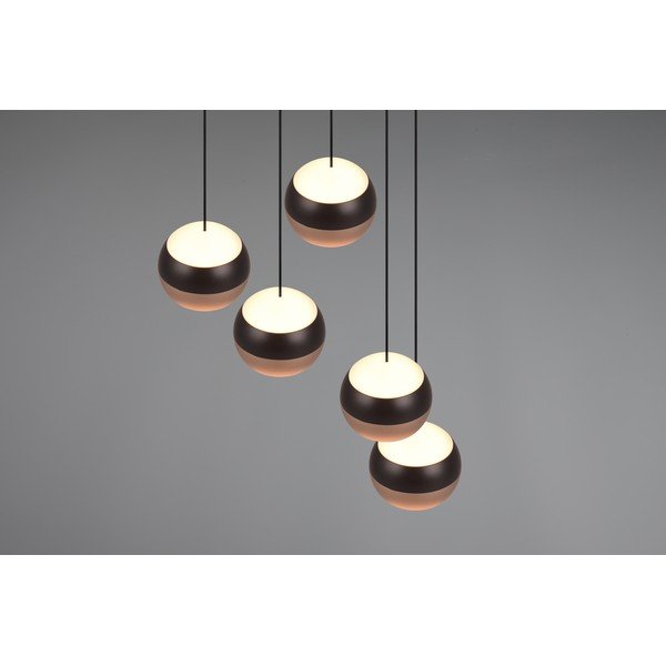 LED závěsné svítidlo s kovovým stínidlem ø 30 cm v černo-měděné barvě Orbit – Trio Select-image-2