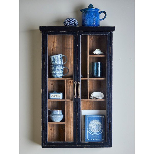 Černá závěsná vitrína z jedlového dřeva 50x80x14 cm Hazem – Bloomingville-image-1