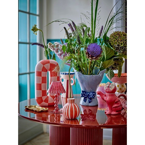 Keramická ručně malovaná váza v lososové barvě/krémová (výška 32 cm) Mae – Bloomingville-image-2