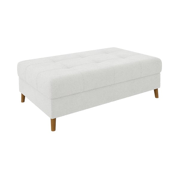 Bílá podnožka z textilie bouclé Ariella – Ropez