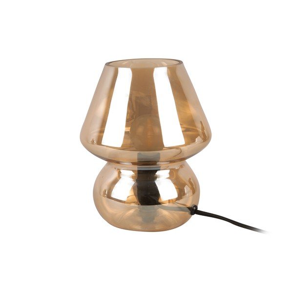 Světle hnědá skleněná stolní lampa Leitmotiv Glass, výška 18 cm-image-1