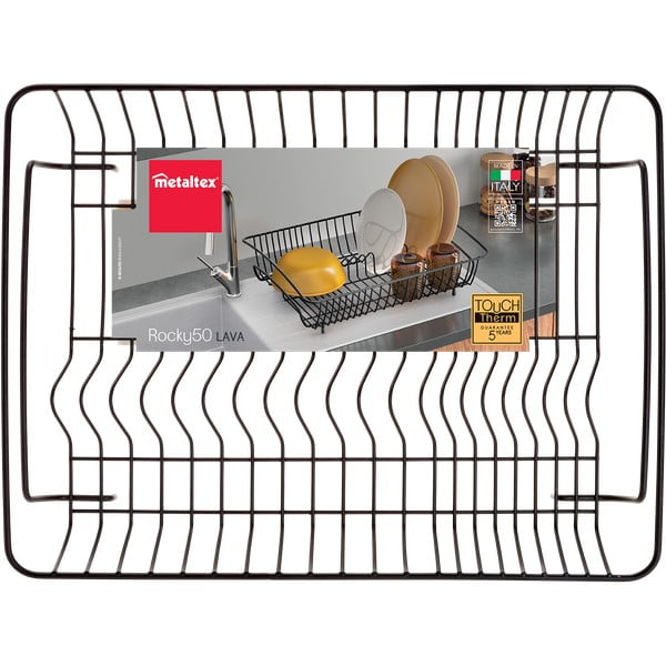 Černý odkapávač z nerezové oceli Metaltex Rectangular Lava-image-2