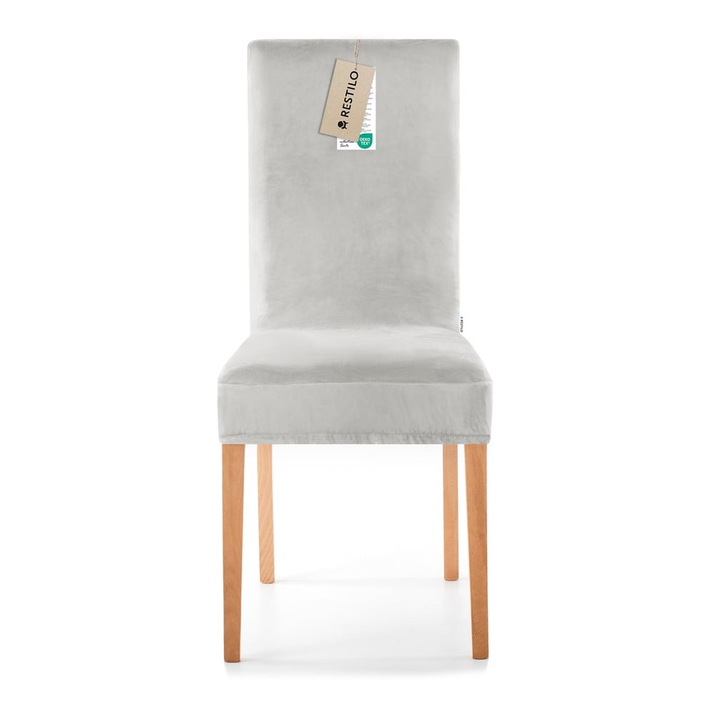 Světle šedý napínací potah na židli 48 cm Sento – Restilo