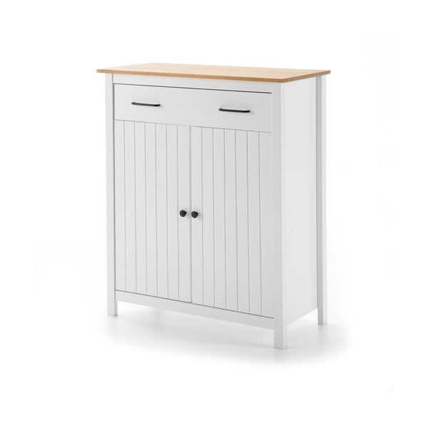 Bílá vysoká komoda z borovicového dřeva 90x110 cm Miranda – Marckeric-image-2