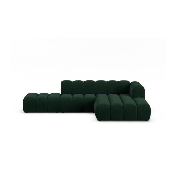 Tmavě zelená rohová pohovka (pravý roh) Lupine – Micadoni Home