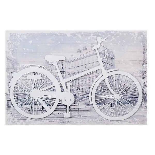 3D obrázek White Bike, 60x40 cm