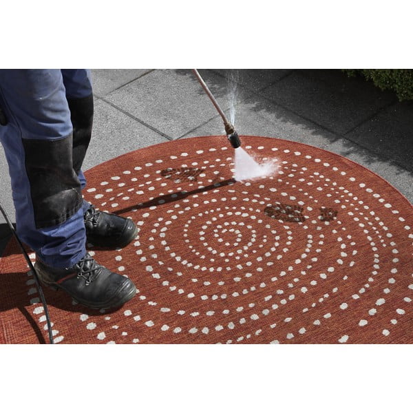 Červený venkovní koberec NORTHRUGS Bali, ⌀ 140 cm-image-1