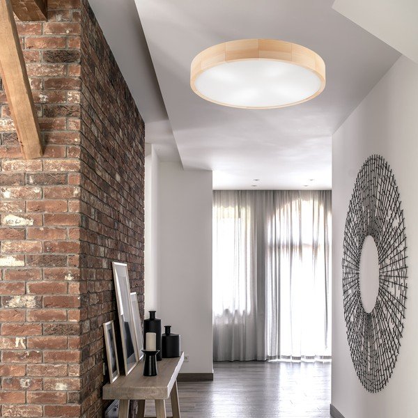 Světle hnědé stropní svítidlo se skleněným stínidlem ø 58 cm Eveline – LAMKUR-image-2