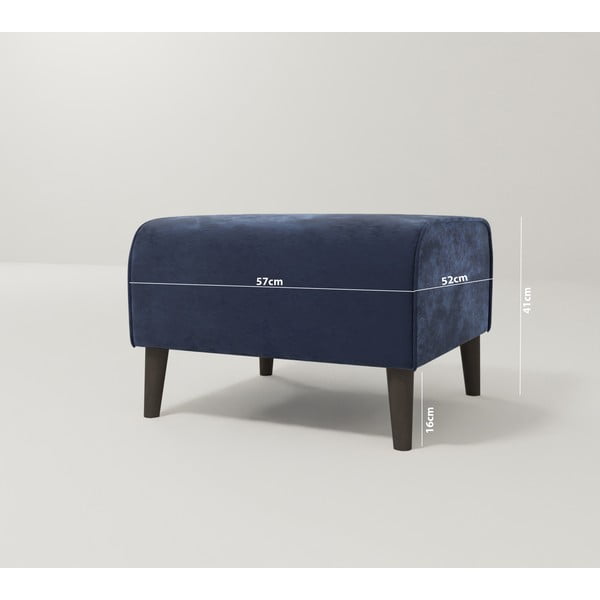 Tmavě modrá sametová podnožka Carole – Ropez-image-3