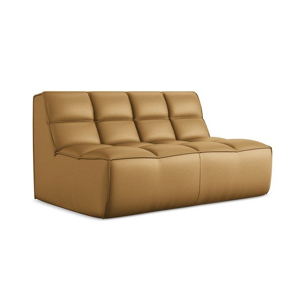 Koňakově hnědý modul pohovky z imitace kůže Kalai – Makamii-image-1