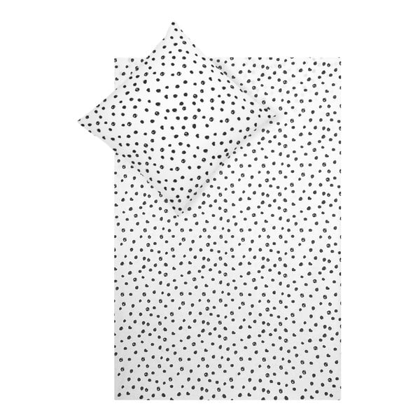 Bílo-černé bavlněné povlečení na jednolůžko Jill&Jim Jana, 135 x 200 cm