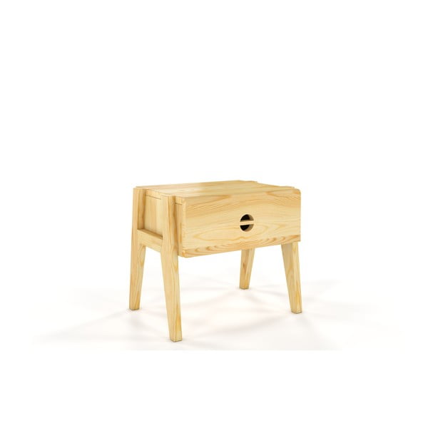 Noční stolek z borovicového dřeva se zásuvkou Skandica Visby Radom