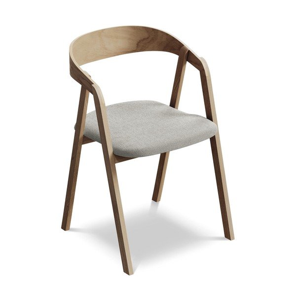 Světle šedé jídelní křeslo z masivního dřeva Erika – Makamii