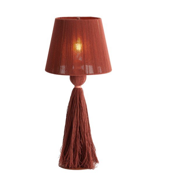 Stolní lampa v cihlové barvě s textilním stínidlem (výška 58 cm) Espino – Light & Living-image-2