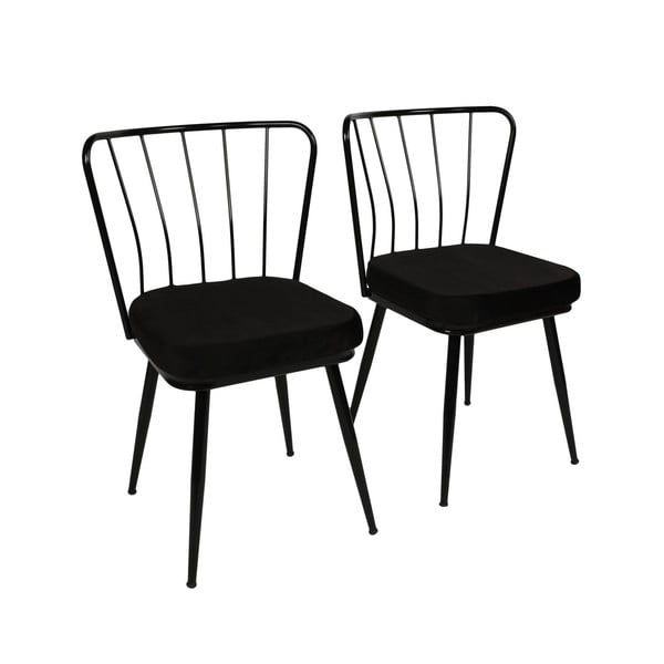 Černé kovové jídelní židle v sadě 2 ks Yildiz – Kalune Design-image-4