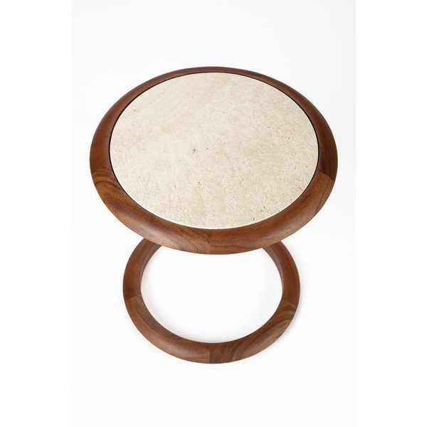 Kulatý odkládací stolek s deskou z kamene 41x45 cm Doppio – Zuiver-image-3