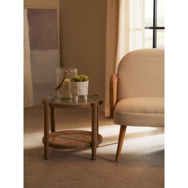 Kulatý odkládací stolek se skleněnou deskou ø 57 cm Cebu – Premier Housewares-image-1
