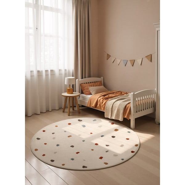 Krémový dětský koberec ø160 cm Funny Dots – Hanse Home-image-1