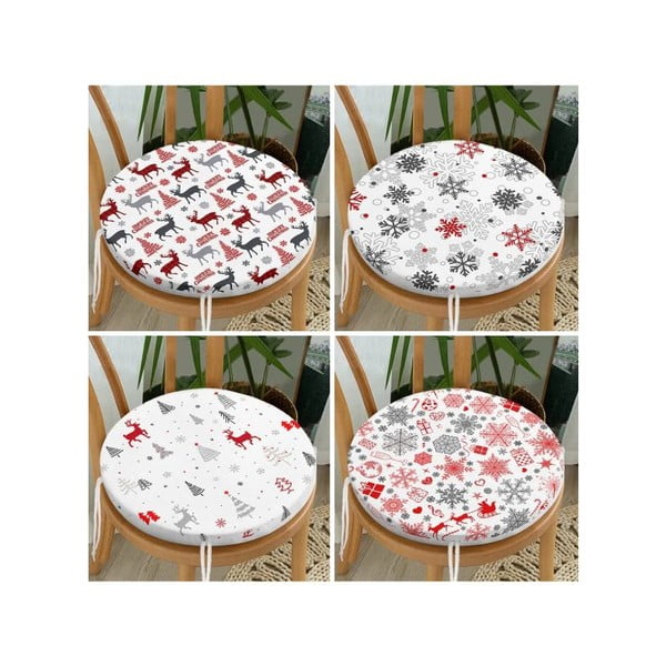 Podsedáky v sadě 4 ks s vánočním motivem ø 40 cm Snowflakes – Mila Home-image-1