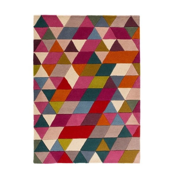 Vlněný koberec Flair Rugs Illusion Prism Pink Triangles, 80 x 150 cm