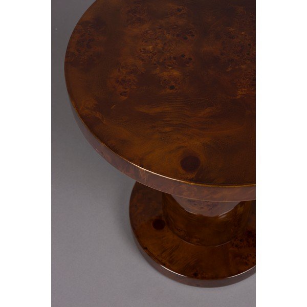 Kulatý odkládací stolek v dekoru ořechu ø 46 cm Quinn – Dutchbone-image-4