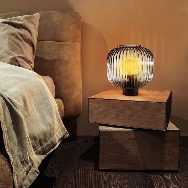 Černá stolní lampa SULION Garbo, výška 23,5 cm-image-1