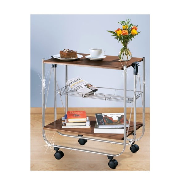 Pojízdný servírovací stolek Wenko Serving Walnut-image-1