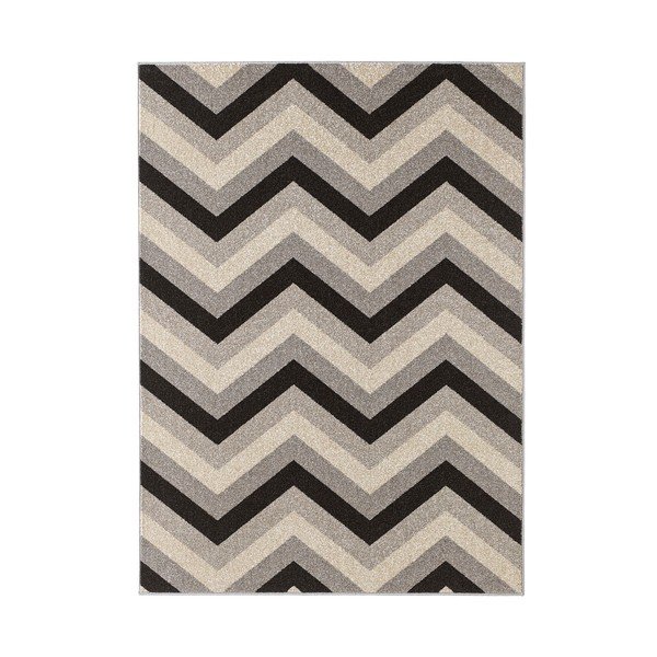 Černý koberec Chateau Chevron, 70x140 cm