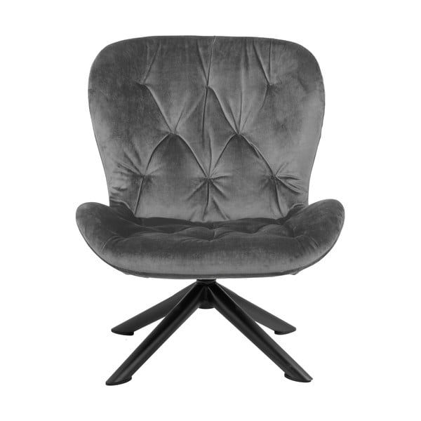 Šedé sametové křeslo Actona Batilda-image-2