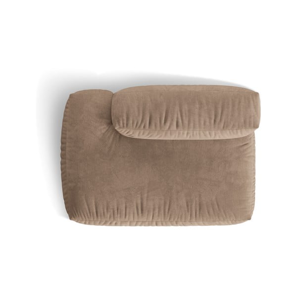 Světle hnědý sametový modul pohovky (levý roh) Martina – Micadoni -image-3