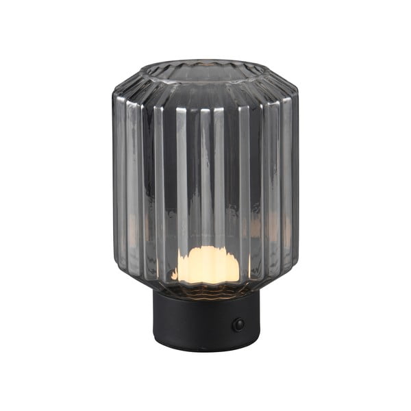 Černo-šedá stmívatelná LED stolní lampa se skleněným stínidlem (výška 19,5 cm) Lord – Trio-image-2