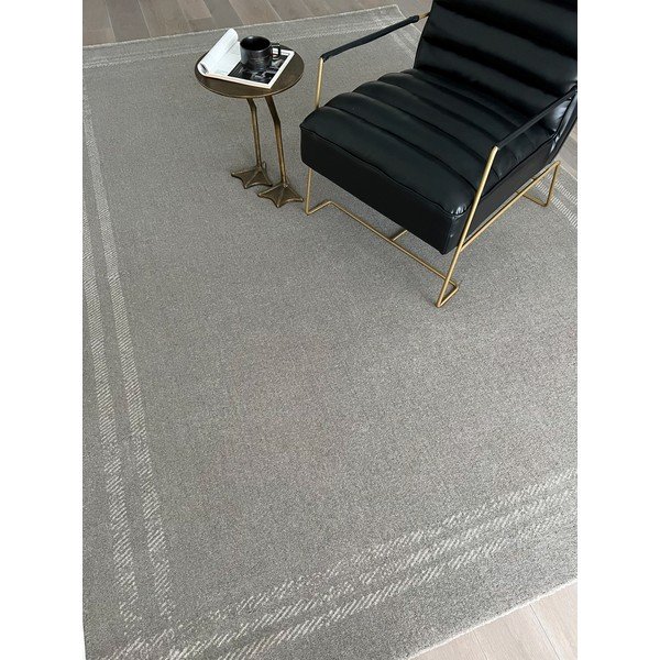 Antracitový vlněný koberec 133x190 cm Calisia M Grid Rim – Agnella-image-1