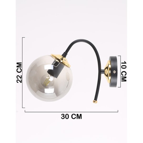 Černo-šedé nástěnné svítidlo ø 15 cm Yoyo – Squid Lighting-image-4