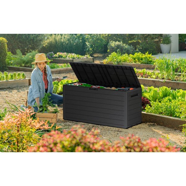 Tmavě šedý plastový zahradní úložný box Atlas – Keter-image-3